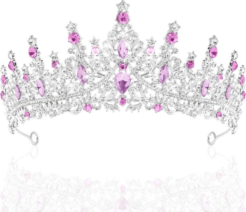 TAROSE Crowns for Women, Queen Crystal Gold Silver Tiaras with White Rhinestone and Combs, Goddess Crown for Wedding Bride Birthday Princess Bridal Shower Hair Accessories for Women - Image 1